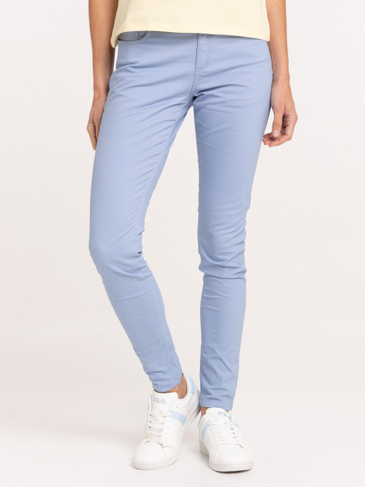 Pantalon skinny bleu femme