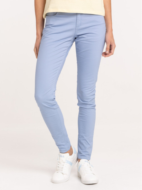 Pantalon skinny bleu femme