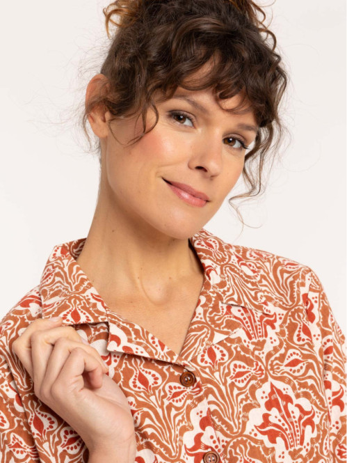 Chemise courte imprimée femme