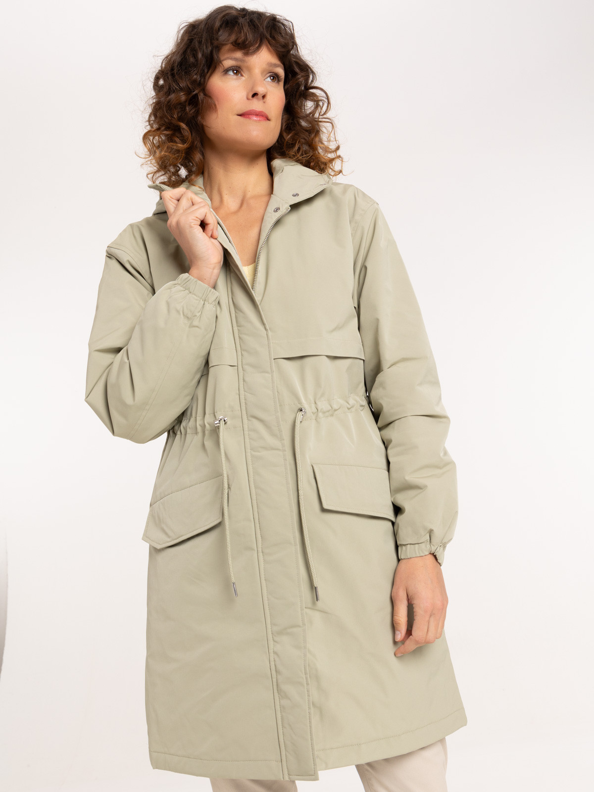 Parka longue capuche sauge femme Parka longue capuche sauge femme