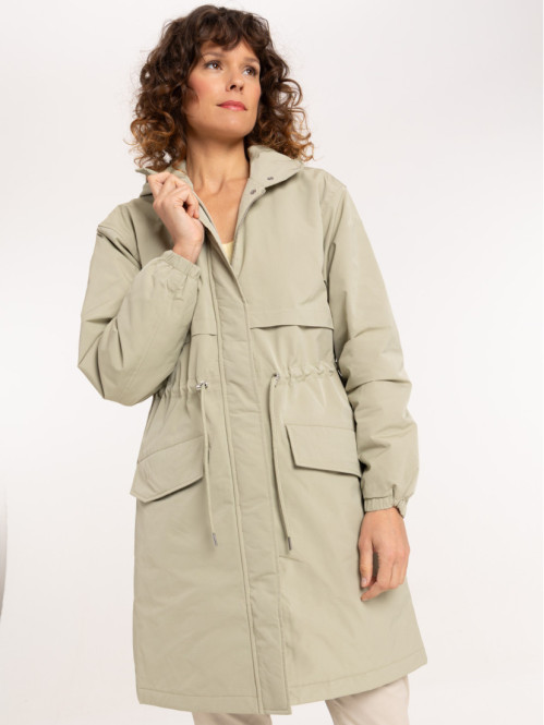 Parka longue capuche sauge femme Parka longue capuche sauge femme