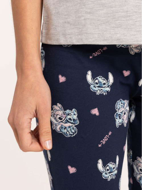 Pyjama Stitch femme marine navy