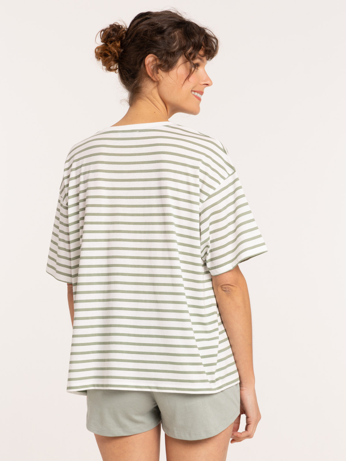 Pyjashort rayé coeur femme