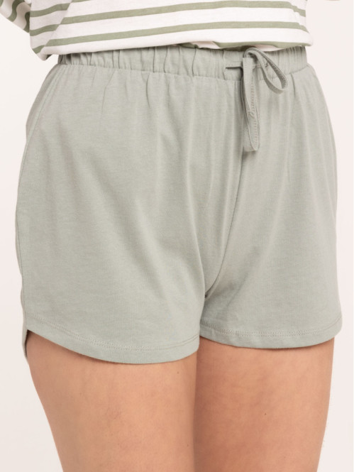 Pyjashort rayé coeur femme
