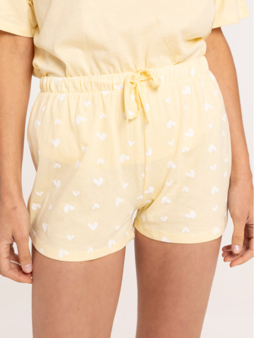 Pyjashort bonjour citron femme