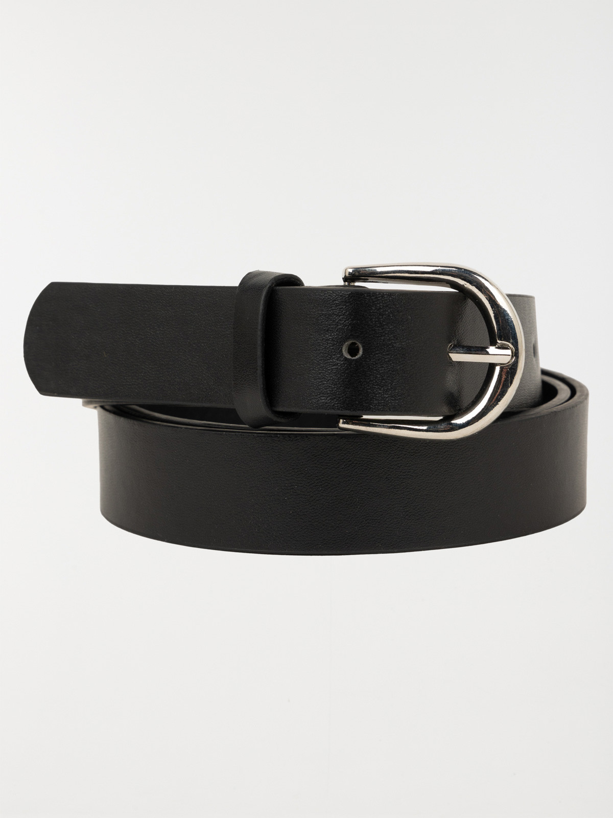 Ceinture noire boucle dorée femme