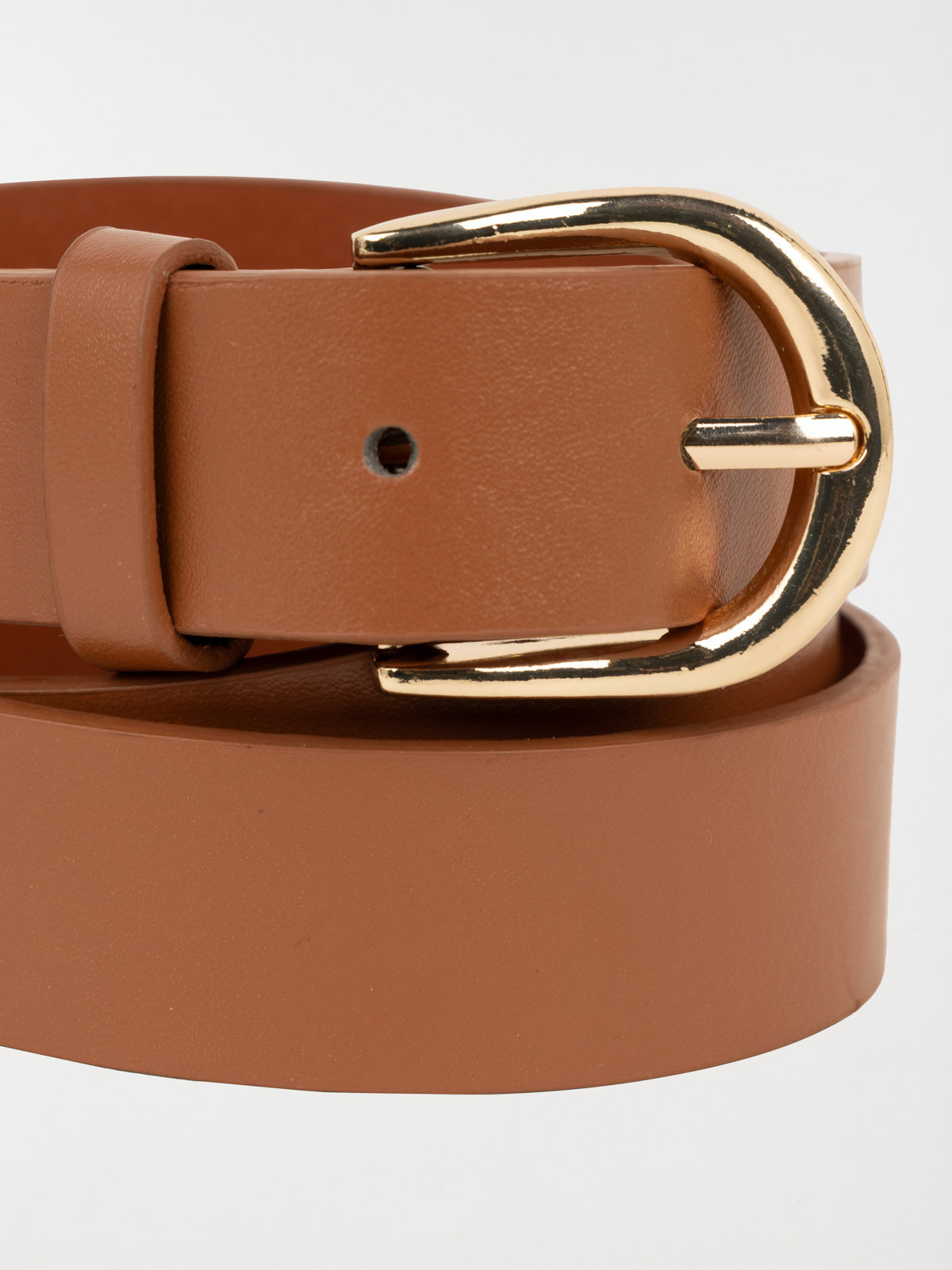 Ceinture camel boucle dorée femme