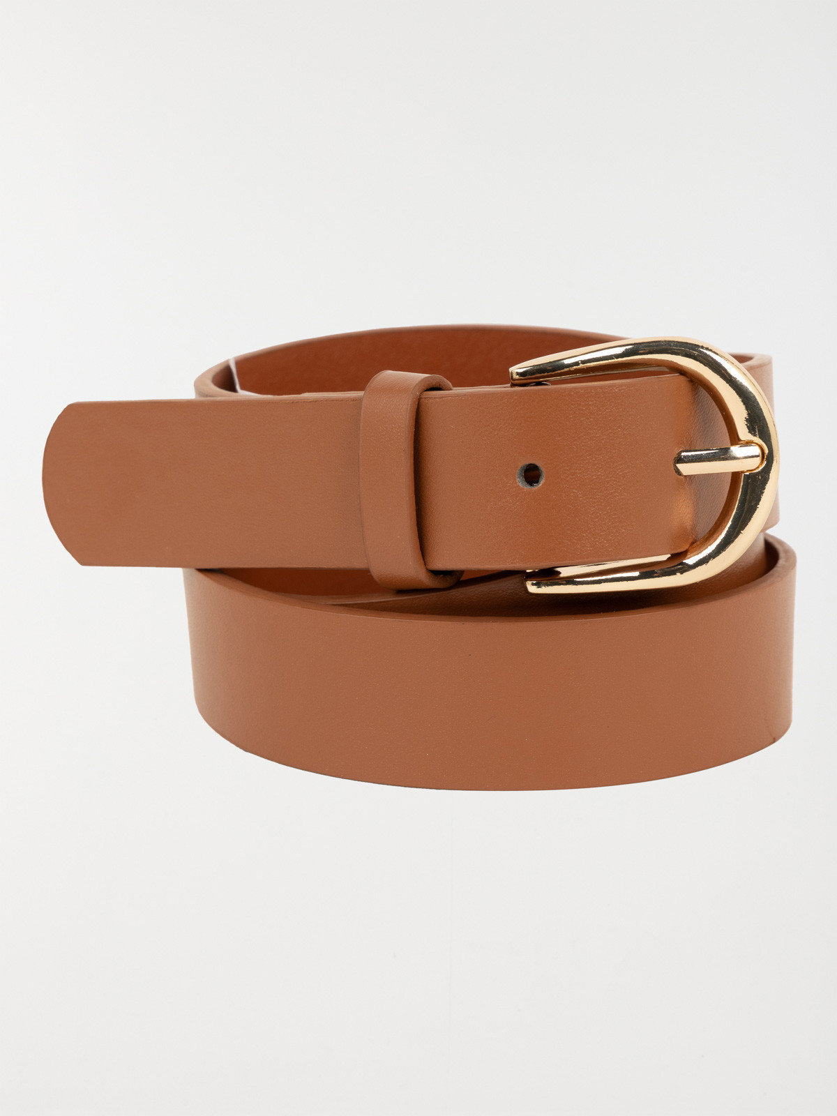 Ceinture camel boucle dorée femme