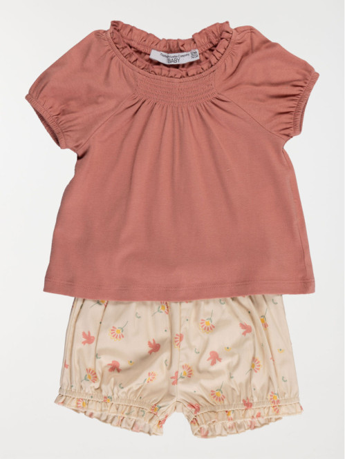 Ensemble t-shirt/bloomer fille (3-36M)