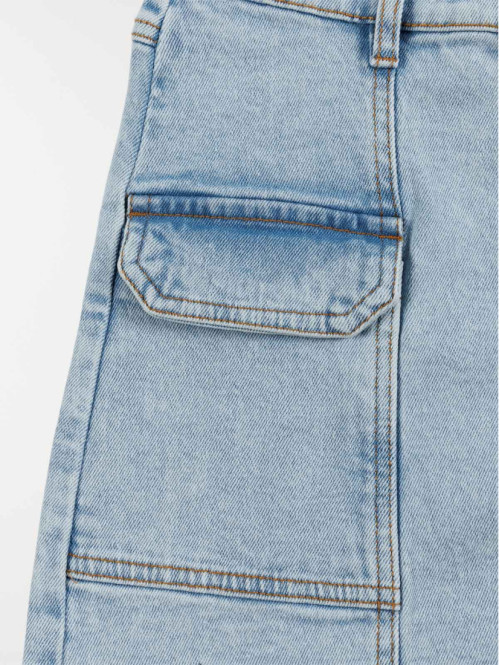 Jupe cargo en jean fille...