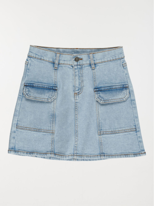 Jupe cargo en jean fille...
