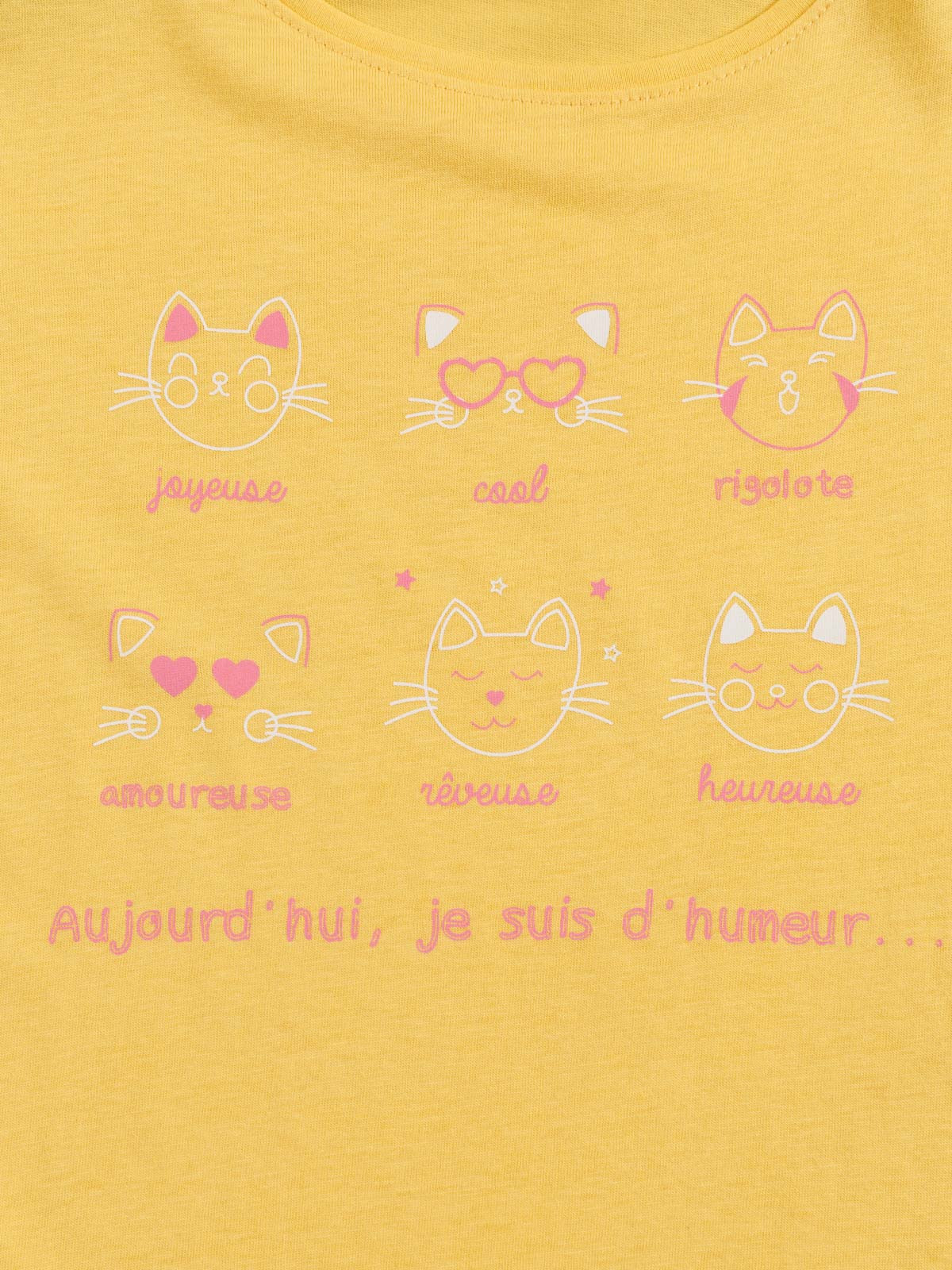 Tee-shirt humeur chat fille (3-12A) Tee-shirt humeur chat fille (3-12A)
