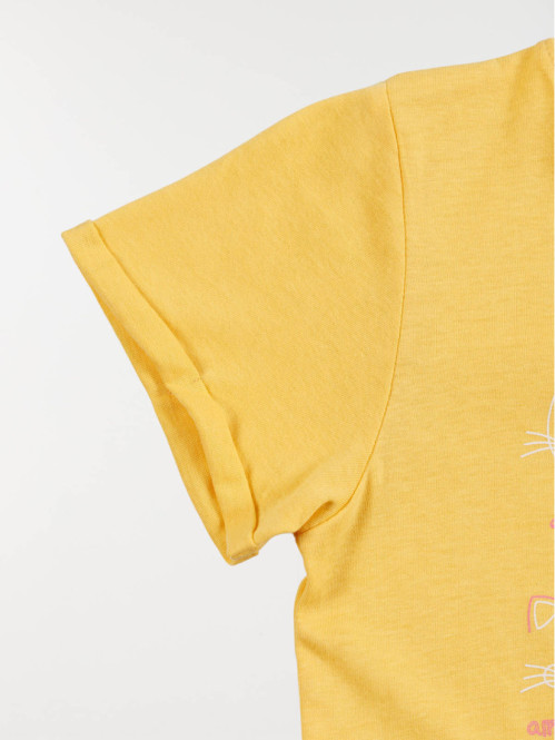 Tee-shirt humeur chat fille (3-12A) Tee-shirt humeur chat fille (3-12A)