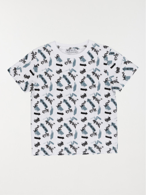 Tee-shirt blanc imprimé garçon (3-12A)