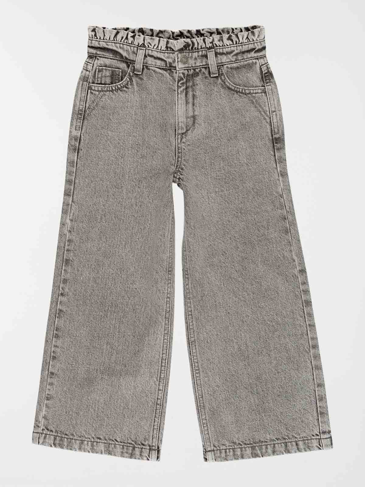 Jean gris wide leg fille (3-12A
