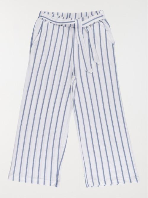 Pantalon large rayé fille (3-12A)