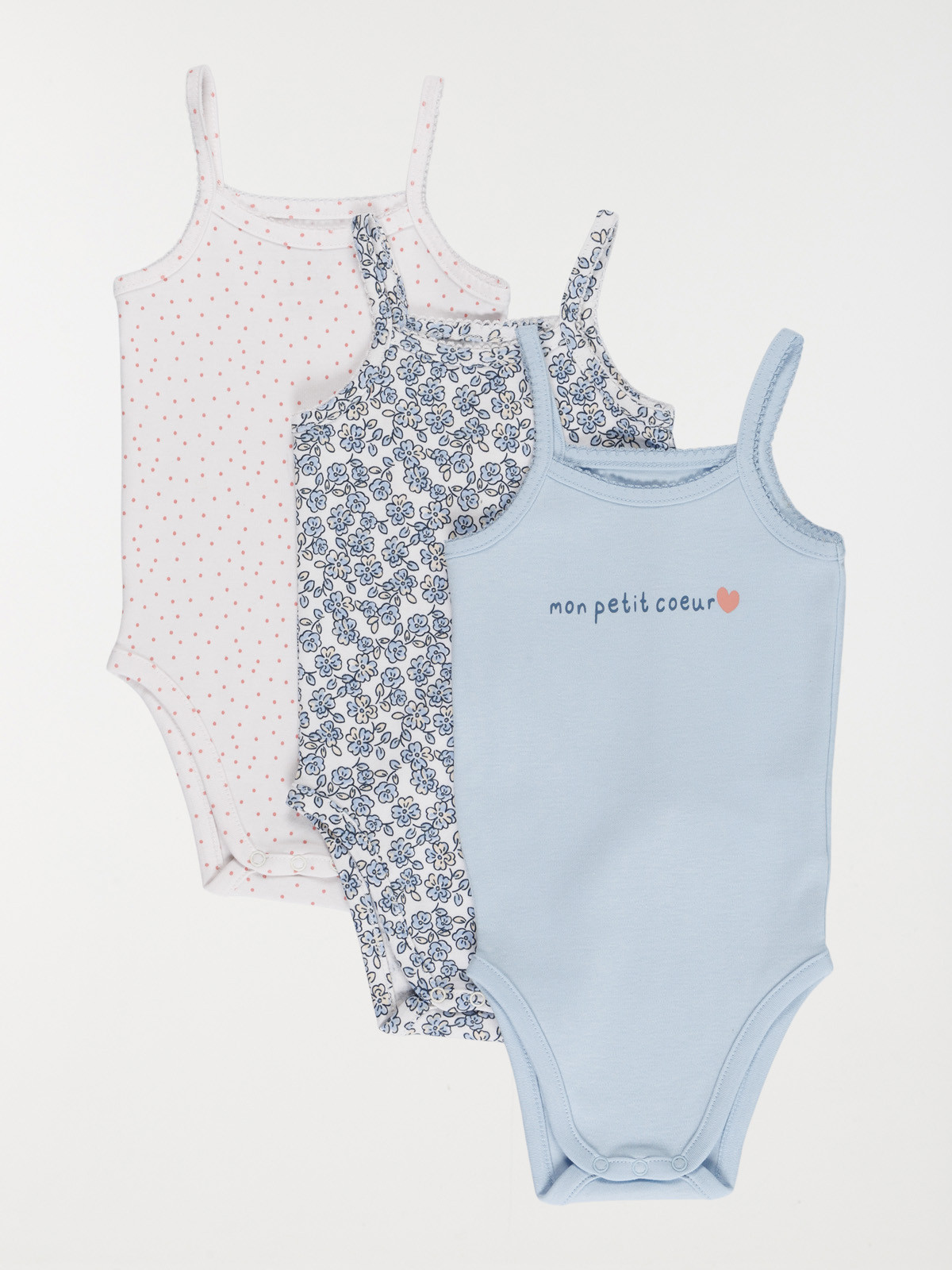 Lot 3 bodies petit coeur fille (3-24M)