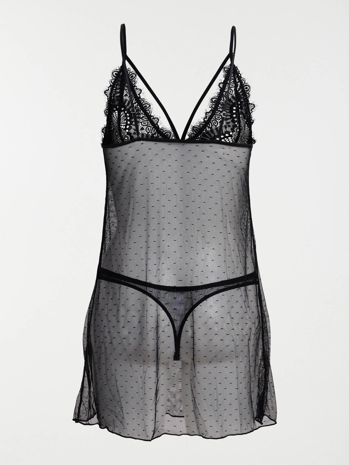 Nuisette et string noir femme (S-XXL)