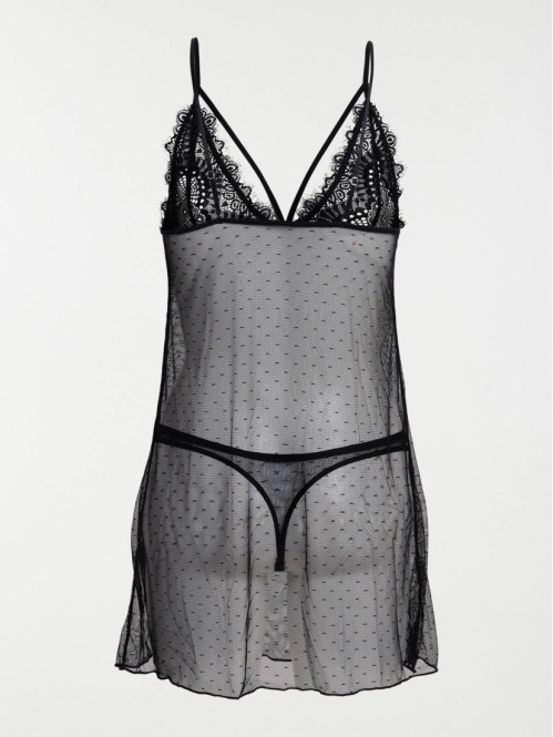 Nuisette et string noir femme (S-XXL)