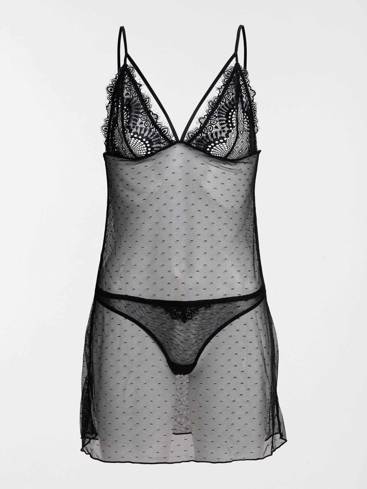 Nuisette et string noir femme (S-XXL)