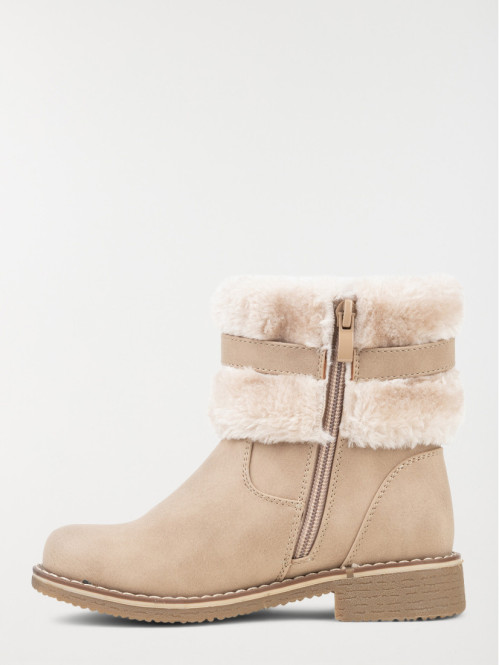 Bottines fourrées fille beige (31-35)