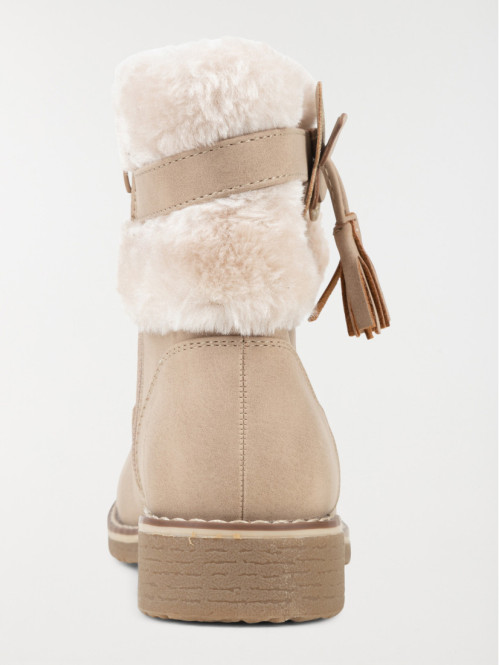 Bottines fourrées fille beige (31-35)