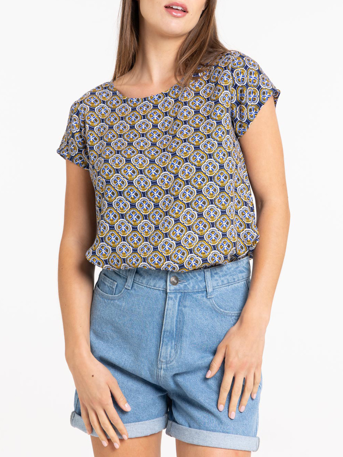 Top imprimé graphique femme