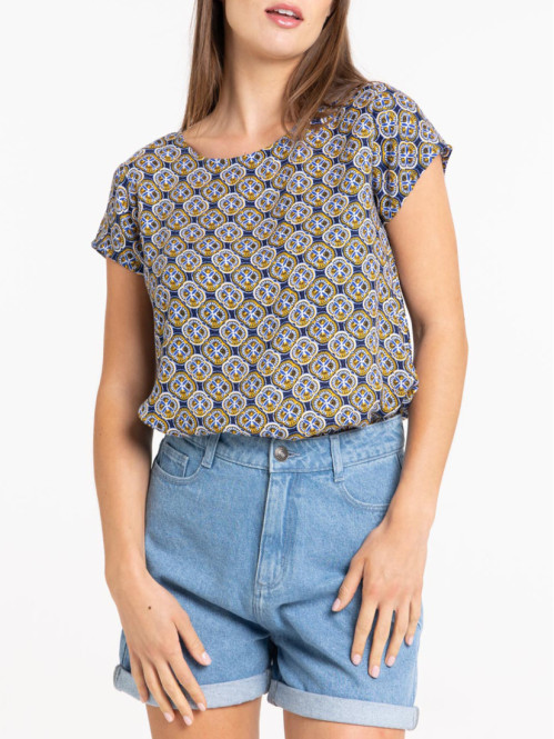 Top imprimé graphique femme