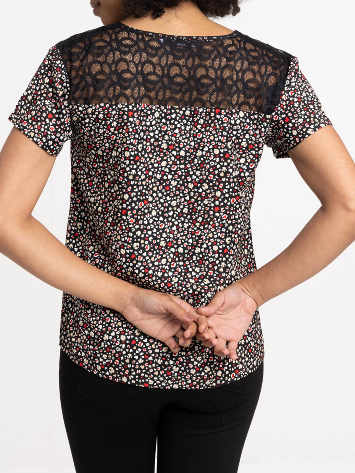 Blouse imprimé dentelle femme