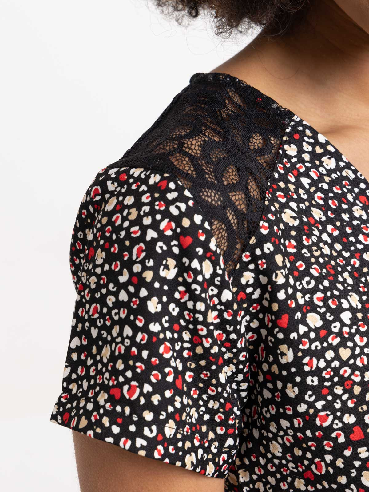 Blouse imprimé dentelle femme