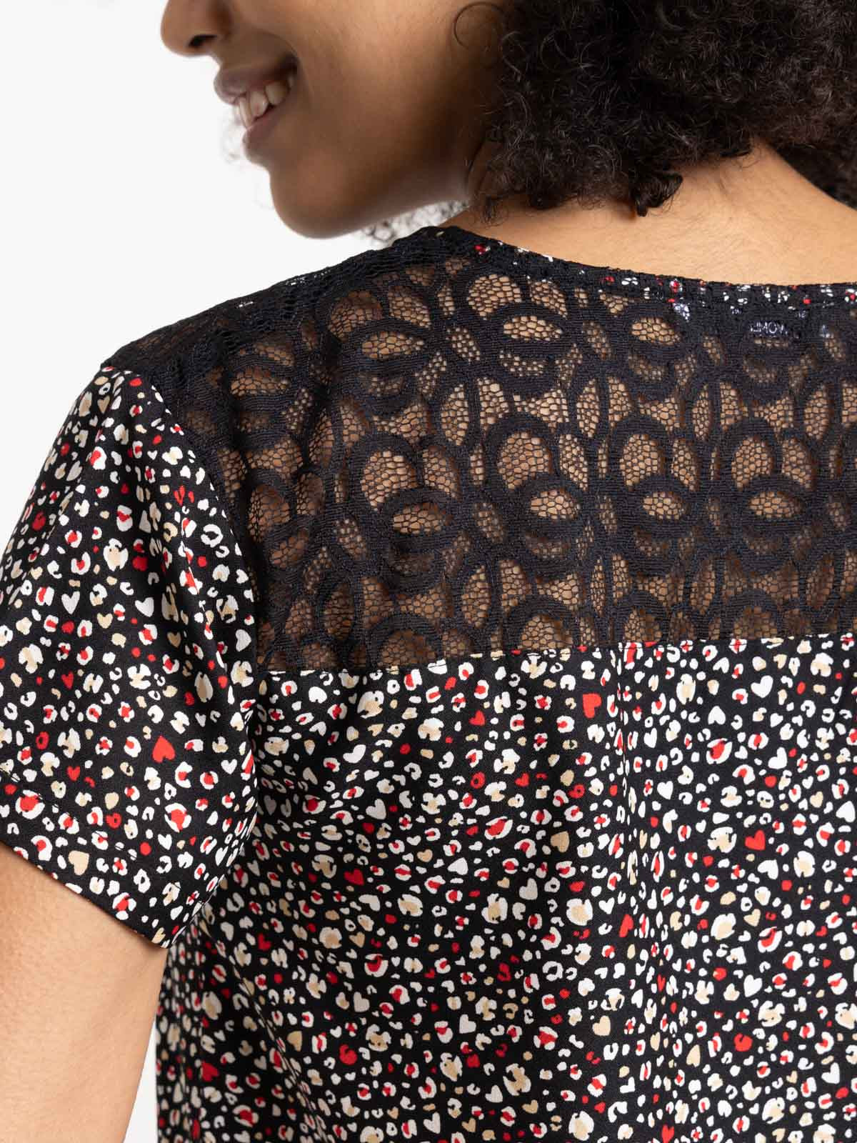 Blouse imprimé dentelle femme
