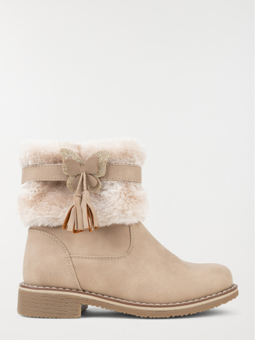 Bottines fourrées fille beige (31-35)
