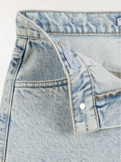 Short denim bleach fille...