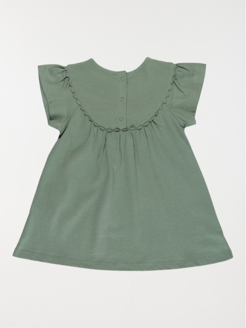 Robe brodée tilleul grisé...