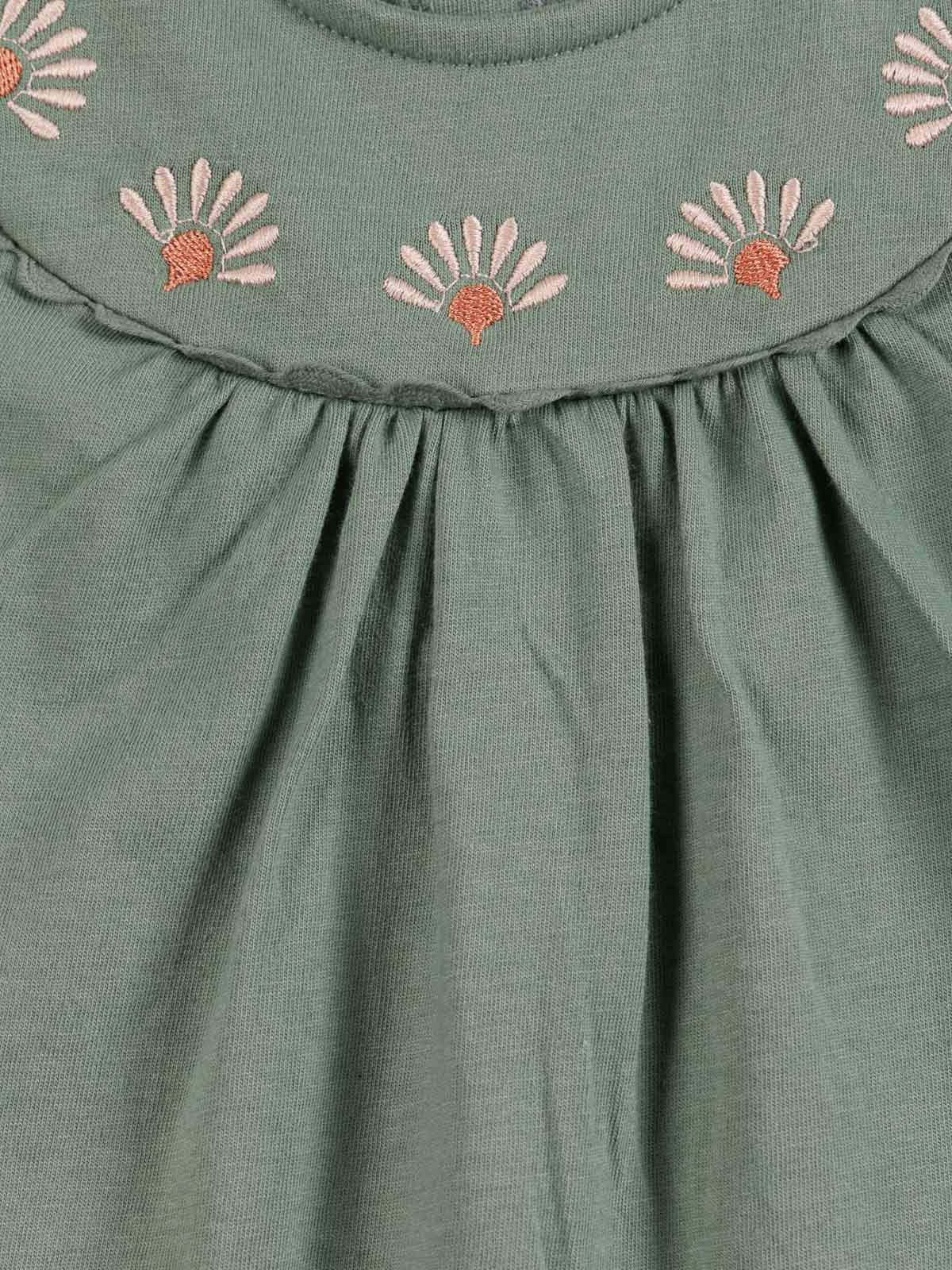 Robe brodée tilleul grisé fille (3-36M)