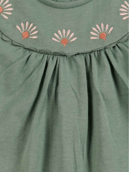 Robe brodée tilleul grisé...