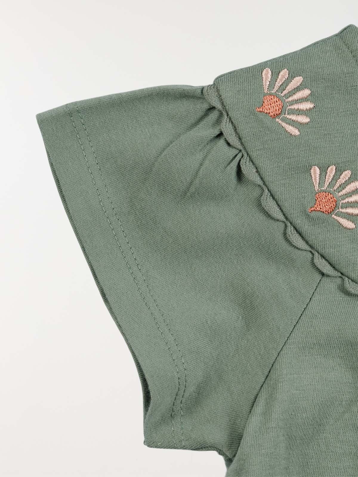 Robe brodée tilleul grisé fille (3-36M)