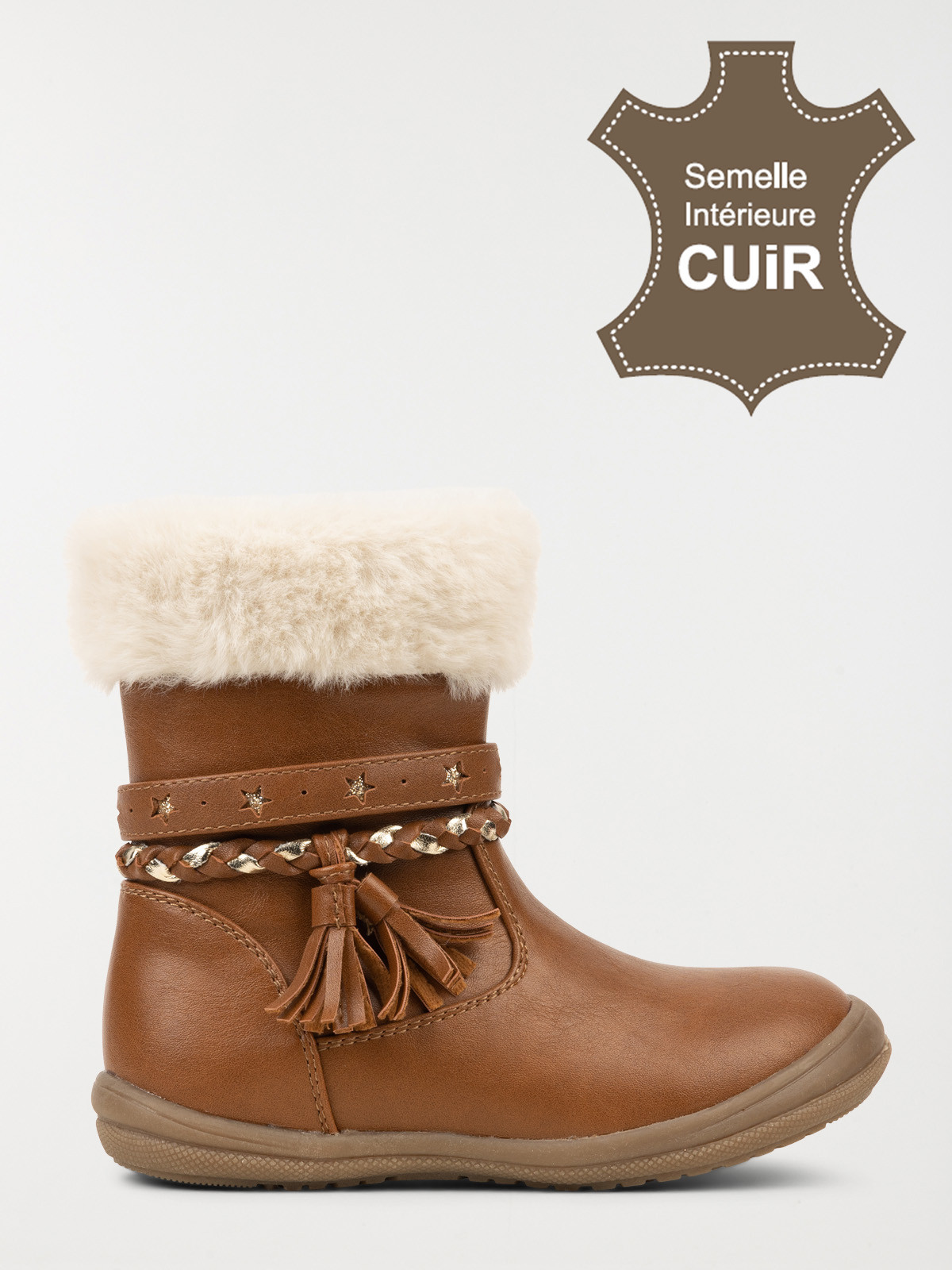 Bottes fourrées marrons fille (31-35)