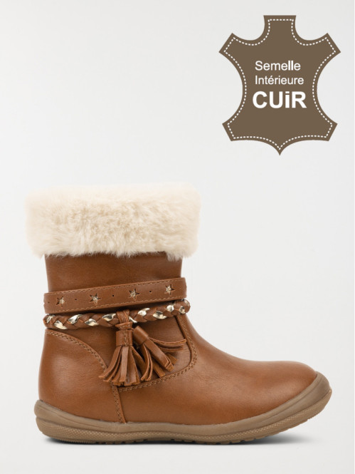 Bottes fourrées marrons fille (31-35)