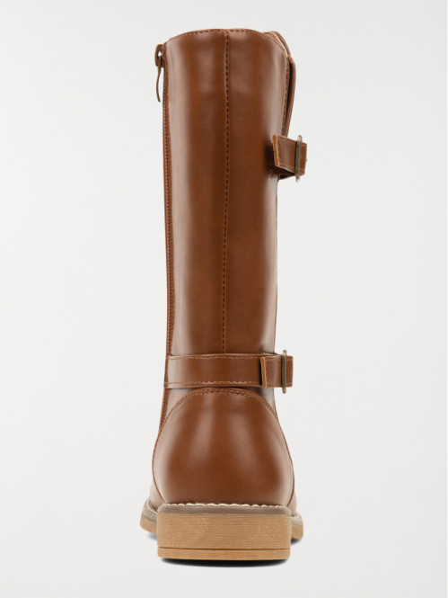 Bottes marrons brides fille (31-39)