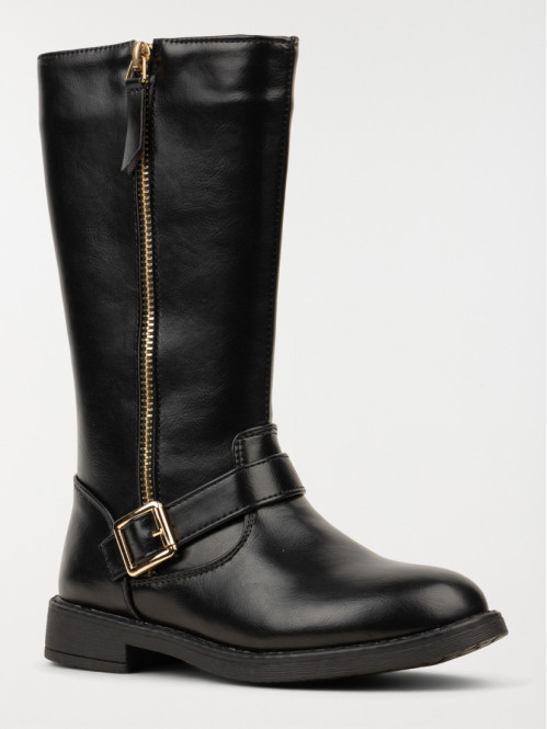 Bottes noires zip doré...