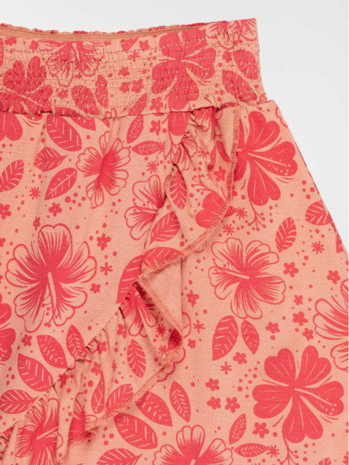 Jupe imprimée et volantée...