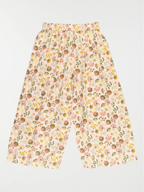 Pantalon large fleuri fille...
