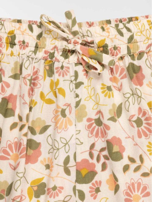 Pantalon large fleuri fille...