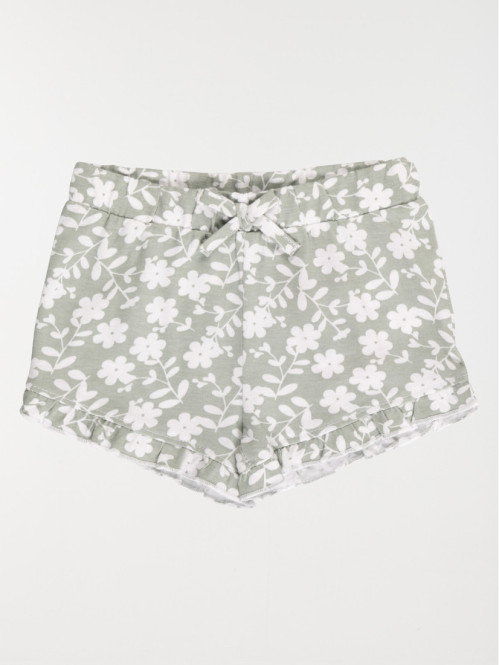 Short basique motif fleuri fille (3-36M)