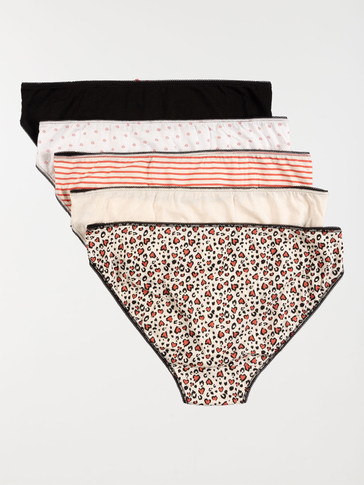 Lot de 5 culottes imprimées femme (S-XL) Lot de 5 culottes imprimées femme (S-XL)