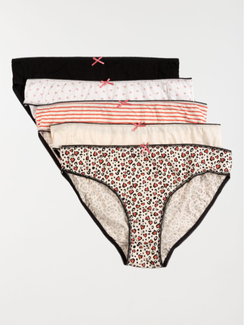 Lot de 5 culottes imprimées femme (S-XL)