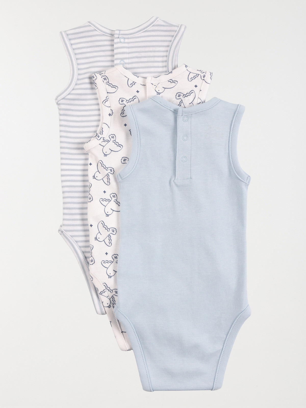 Lot de 3 bodies garçon marcels (3-24M) Lot de 3 bodies garçon marcels (3-24M)