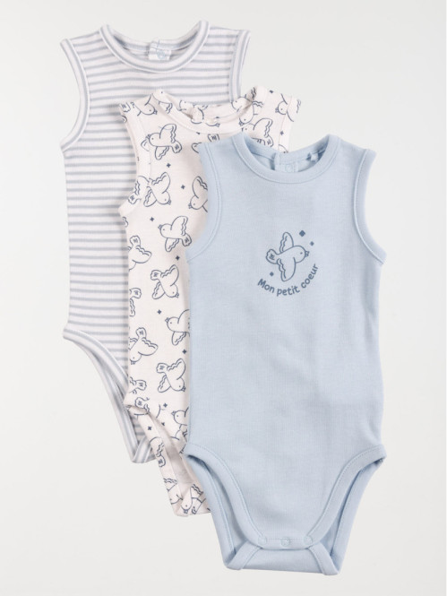 Lot de 3 bodies garçon marcels (3-24M)