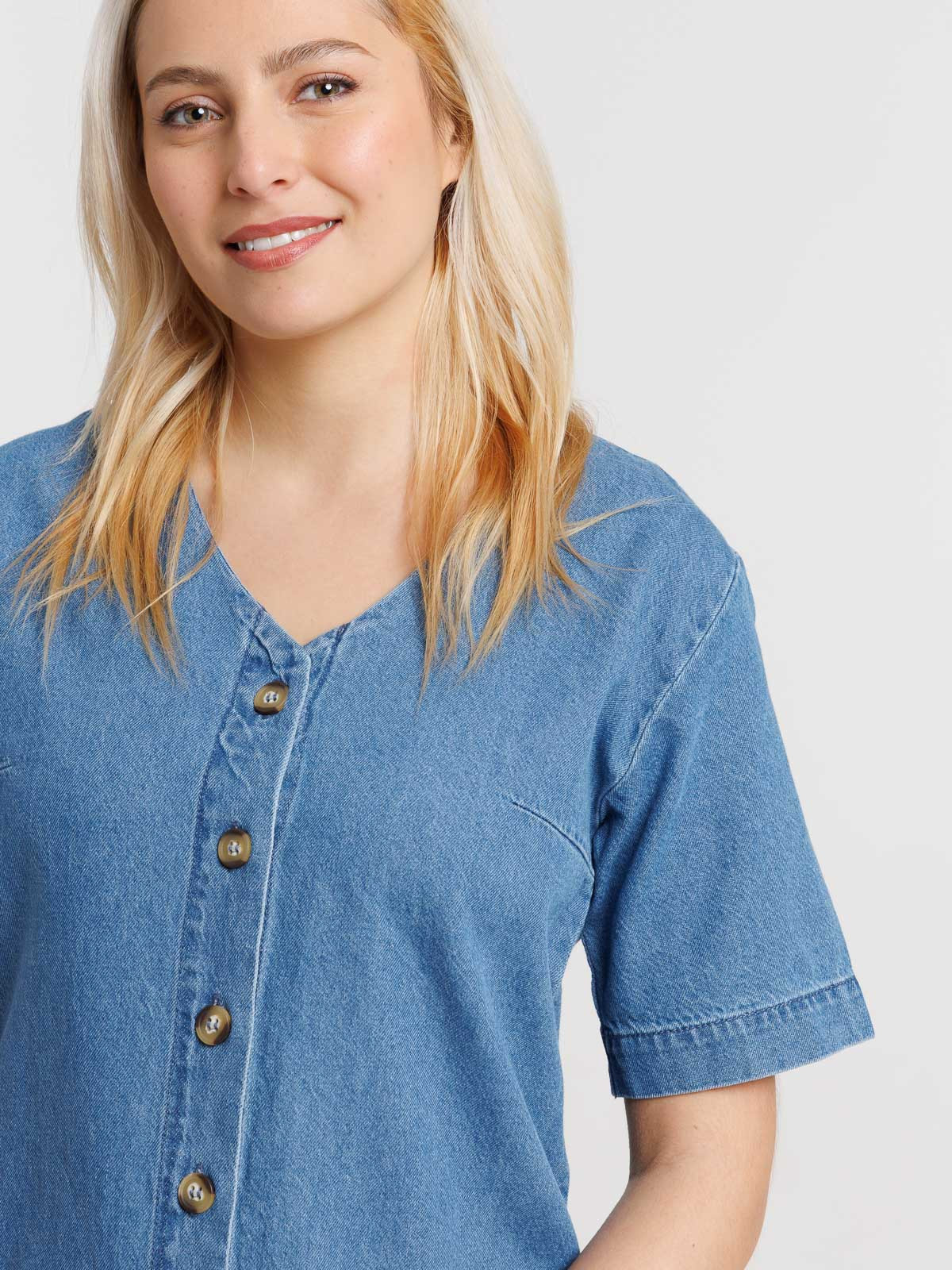 Robe denim stone coton femme